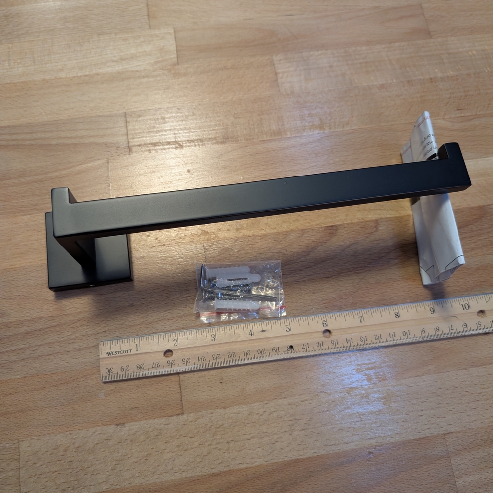 Long Black Toilet Paper Holder 9 Inches